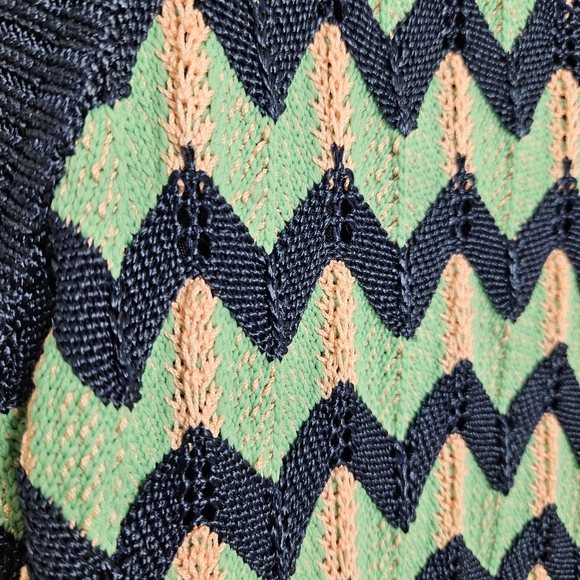 M Missoni Mint Chevron Sleeveless Sweater Dress Italy Size 10 A-Line Knit - Picture 6 of 16
